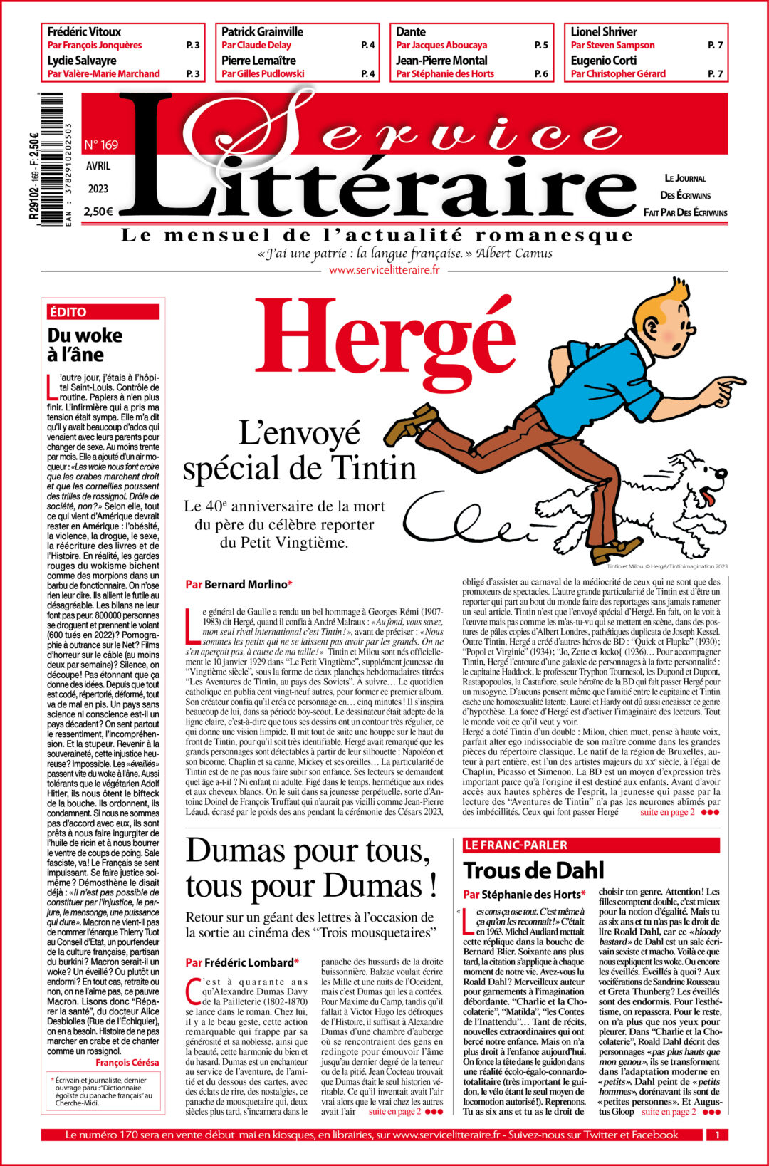 Une 169 Avril 2023 Hergé