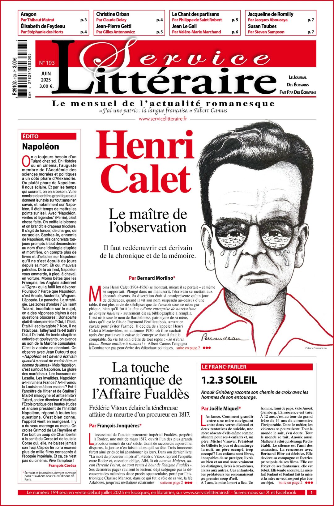Une 193 Henri Calet Juin 2025