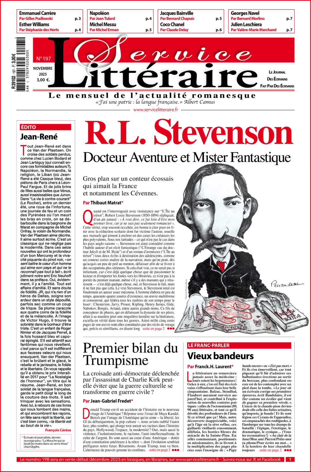Une 197 Rober Louis Stevenson Novembre 2025