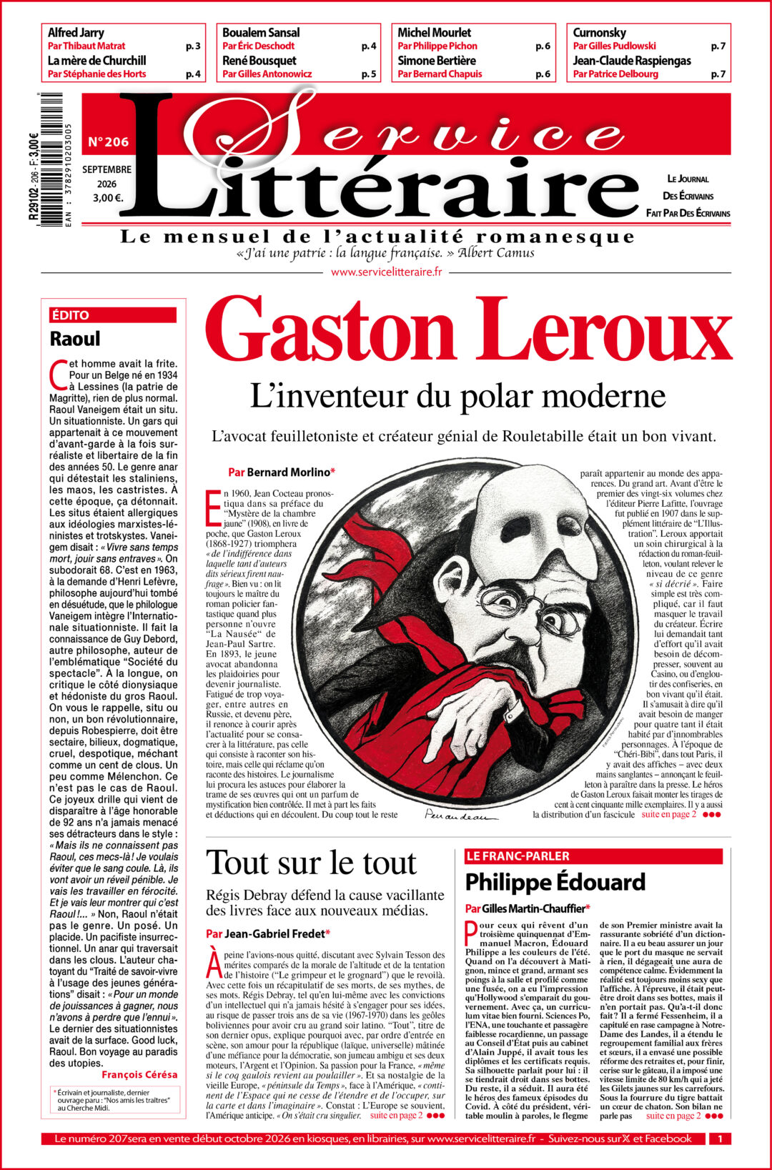 Une 206 Gaston Leroux Septembre 2026